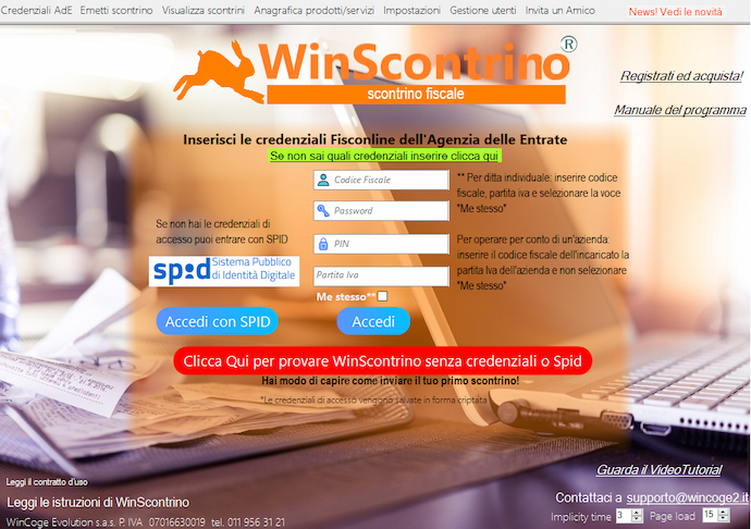 Accesso WinScontrino