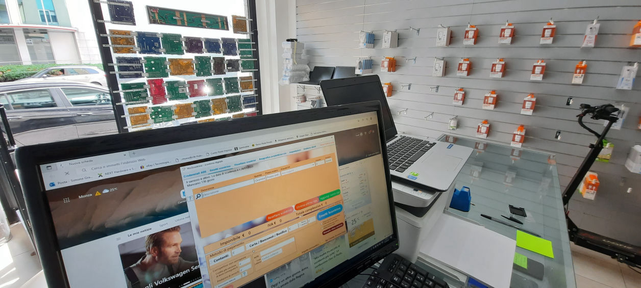 Registratore di cassa virtuale per pc installato in un negozio